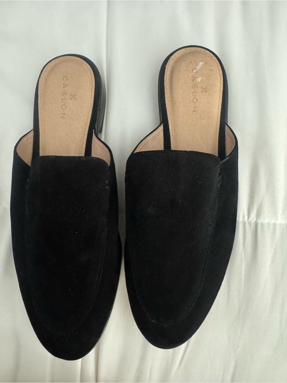 Caslon Black Suede Slip-On Mules